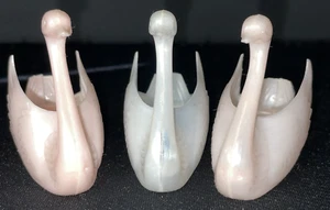21 PARTY FAVOR Candy Containers Pink & White Swans ~ Hard Plastic ~50s /60s- YGF - Picture 1 of 20