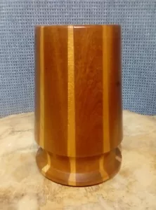 MID CENTURY MODERN LANCRAFT WOODENWARE VASE. RETRO 70'S. - Picture 1 of 10