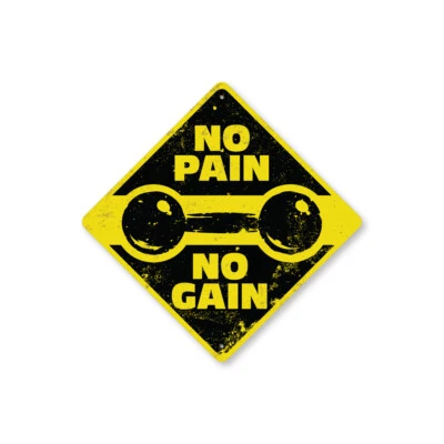Letrero de metal diamante para sala de peso sin dolor sin ganancia de peso Foto 1 de 4