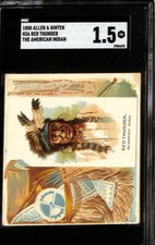 N36 Allen & Ginter, Celebrated American Indian Chiefs, 1888, Red Thunder SGC 1.5