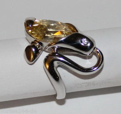 verspielter RING 925 Silber champagnerfarbener Spinell Größe 52 rhodiniert - Bild 1 von 3