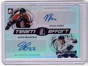 NOLAN KNEEN QUINN BENJAFIELD 15 Leaf Metal Rookie Team Effort Autograph Auto /25