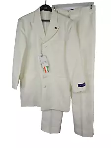 J. Vivtal Boys 2 PC Formal Dress Suit Off White 16R x W29 - NWT - Picture 1 of 12