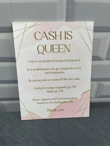 SIGNO DE PAGO EN EFECTIVO PARA SALÓN TIENDA CAFÉ - EFECTIVO ES REINA AVISO A4 O A5 - Imagen 1 de 40