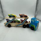 Melissa & Doug Mega Race Car Carrier #2759 Ages 3+ and Up w/ 5 Cars - Incomplete