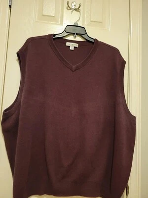 Suéter Pullover Para Hombre Eslabones Ciprés Borgoña Cuello en V Talla Grande y Alto 3X Foto 1 de 4