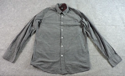 Volcom  Mens XL Flatts Charcoal Gray Woven Long Sleeve Button Shirt - Image 1 of 4