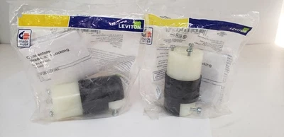 LEVITON 171-5269-C CONECTOR DE LÂMINA RETA, 2P, 3W ATERRAMENTO (LOTE DE 2) NOVO NA CAIXA - Imagem 1 de 4