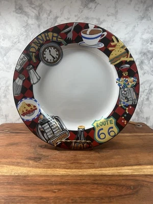"Juego de 4 platos de cena Sakura Roadside Sue Zipkin 11"" gres comedor Route 66" Foto 1 de 4