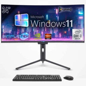 Ordinateur Personnel Tout en Un I3 10th 34 " Windows 11 32gb 2tb Courbe FHD Work - Photo 1/10