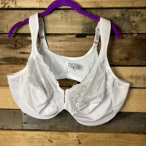 Glamorise weißer ungepolsterter Bügel-BH vorne geschlossen Größe 50DD - Bild 1 von 5