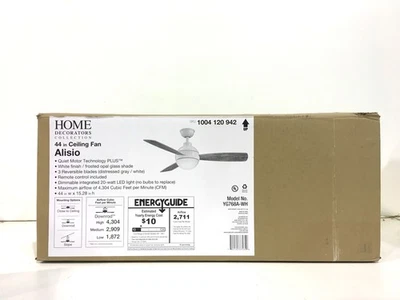 Home Decorators Collection Alisio 44in. LED White Ceiling Fan with Light+Remote - Image 1 of 3