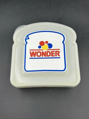 Vintage WONDER BREAD Shaped SANDWICH KEEPER Storage Container Logo - Image 1 of 4