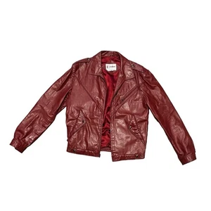 Vintage Chessking Large Red Leather Motorcycle Jacket - Michael Jackson - Picture 1 of 7
