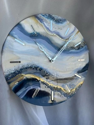 Housewarming gift Resin art clock home decor Modern wall art Handmade clock - Image 1 of 4