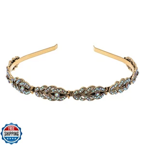 Oriamour Flower Design Rhinestone Crystal Wedding Headband Bridal Headpieces  - Picture 1 of 5