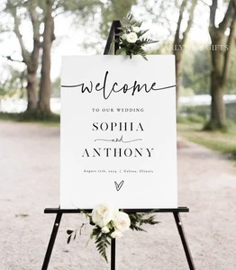 Carteles de boda personalizados bienvenidos a nuestra exhibición de carteles de boda, ceremonia, letreros de entrada - Imagen 1 de 6