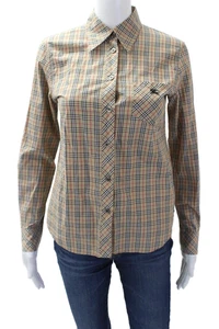 Burberry London Blue Label Boys Long Sleeves Burron Down Shirt Plaid Size 38 - Picture 1 of 10