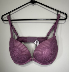 Victoria's Secret Dream Angels Push-Up Underwire Lace Bra Purple 36D