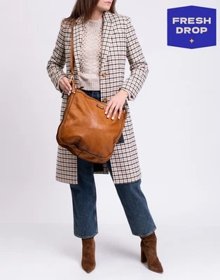 RRP€373 CATERINA LUCCHI GOLD Leather Shoulder Bag Large Brown Logo Made in Italy - Image 1 of 4