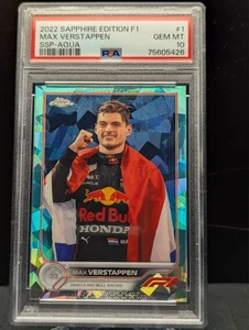 2022 Topps Chrome Sapphire F1 Max Verstappen #1 SSP Variation Aqua Refractor /99 - Picture 1 of 2