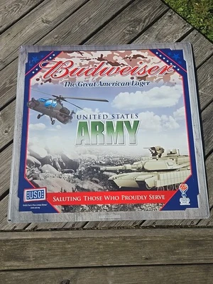 Letrero de barra Budweiser 2006 Budweiser raro del ejército de Estados Unidos Budweiser USMC coleccionable Foto 1 de 2