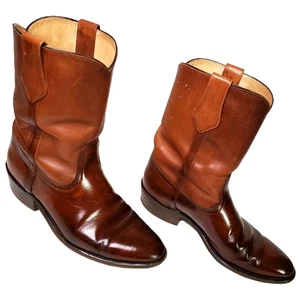 Vintage Frye Cowboystiefel Leder Herren Gr. 10,5 D braun Leder individuelle Färbung - Bild 1 von 16