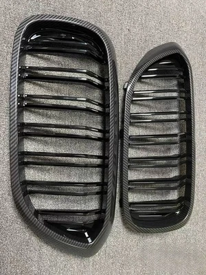 Carbon Fiber Fit BMW 5 Series G30 G31 530i 540i 2017-2020 Front Kidney Grille - Image 1 of 4