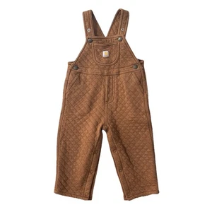 Carhartt Toddler Baby Quilted Overalls Size 24 month 2T 100% Soft Cotton Logo - Picture 1 of 4