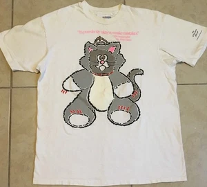 Vtg 90s Purr-fectly Ok To Make Mistakes Faded Shirt L Funny Saying Animal Cat - Picture 1 of 13