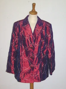 Damen-Jacke Gr. 48, Koehler & Krenzer, rot changierend, goldfarbene Stickerei - Bild 1 von 4
