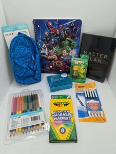 YOOBI Zaino Blu Astuccio Matite Forniture Scuola Giornale Marvel Nuovo - Foto 1 di 1