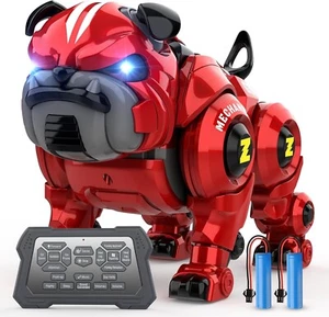 Robot Chien pour Enfants, Robot Télécommande Rechargeable Programmation Cascade Rouge - Photo 1/6