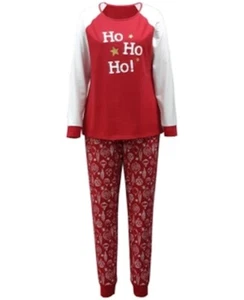 Womens Size Small Pajama Set Ornament Print Matching Family Red White Ho Ho Ho - Picture 1 of 11