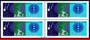 2281 BRASILIEN 1990 EMBRATEL, 25 JAHRE, WELTRAUM, SATELLITE, MI # 2376 C-1697 BLOCK POSTFRISCH - Bild 1 von 2