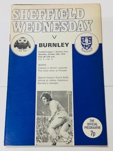 Sheffield Wednesday V Burnley 1972/73 14-10-1972 división 2 - Imagen 1 de 1