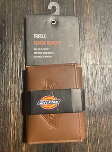 Billetera Dickies Trifold Capacidad Clásica Para Hombre Billetera Billfold Cuero Marrón - Imagen 1 de 5