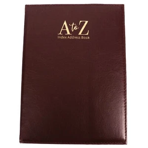LARGE ADDRESS BOOK Leather Effect Padded Phone Desk A-Z Index Organiser Gift UK - Picture 1 of 14