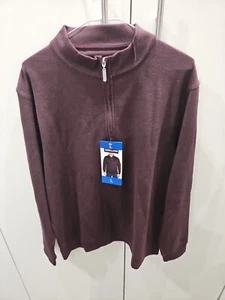 Kirkland Signature Men's 1/4-Zip Long Sleeve Stretch Pullover Red Size Large  - Picture 1 of 5