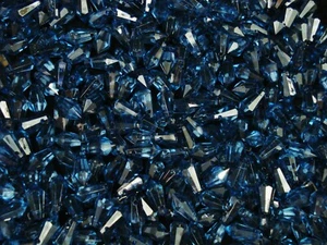 Beads Faceted Drops 11x6mm Prussian Blue 25g Plastic DIY Jewellery - Picture 1 of 2