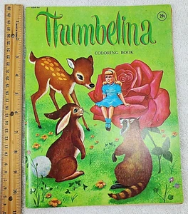 Vintage Playmore Thumbelina Coloring Book - UNUSED - Picture 1 of 12