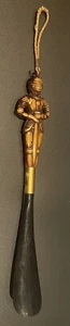 Vintage 1970's Mid-Century ARMORED KNIGHTS Bamboo Shoe Horn - Picture 1 of 6
