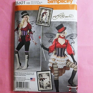 Simplicity 1301 Sombrero Steampunk Corsé Blusa Falda Disfraz Costura Patrón Talla 6-14 - Imagen 1 de 2