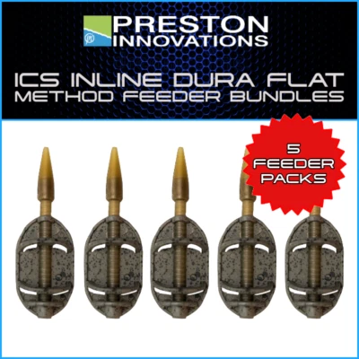 PRESTON INNOVATIONS ICS DURA FLAT METHOD FEEDER PACKS (x5) |  COARSE FISHING - Image 1 of 4