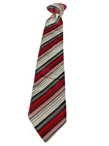 Bill Blass Essentials Boys Tie Clip On Skinny Polyester Stripes 14 Long 2.5 Wide - Picture 1 of 5