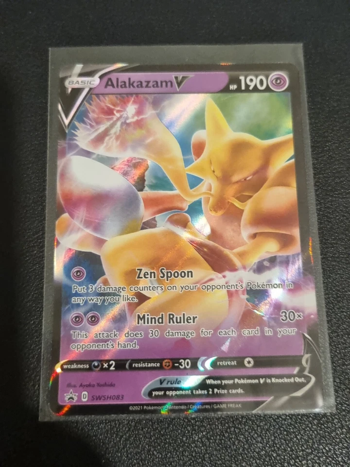 Pokemon Sword & Shield Black Star Promo Holo Card Alakazam V SWSH083 - Image 1 of 1