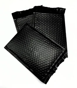 50 #2 8.5x12 Black Poly Bubble Envelopes Padded Shipping Mailers 8.5"x12" - Picture 1 of 2