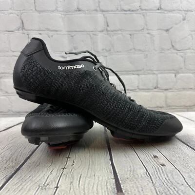Tommaso Mens Strada Aria Black Knit Cycling Shoes Delta Cleats Size 13 US 47 New - Image 1 of 4