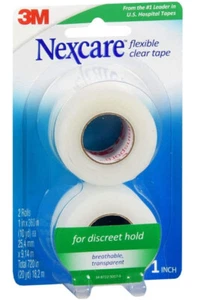 Nexcare Flexible Clear Tape, 1 in x 10 yds, 2 Rolls - Picture 1 of 2