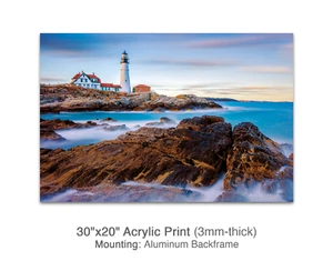 Acrylic Glass Print Image Wall Art Picture Photo - Portland Head Light 2 - Picture 1 of 3